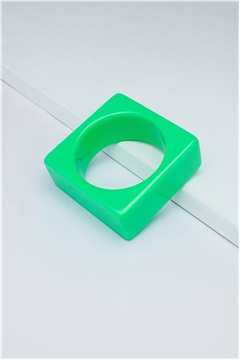 Lime Green Square Resin Bangle