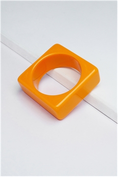 Flame Orange Square Resin Bangle