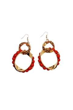 Merlot Interlocked Loops Resin Red Earrings
