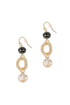 Black Link Drop Earrings