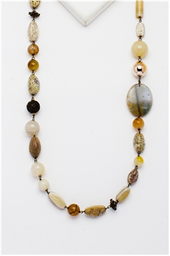 Artisanal Aura Bronzite Agate Necklace