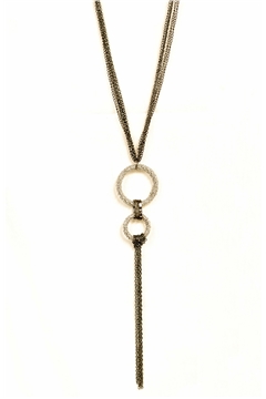 Long Silver Glamour Rings And Chains Necklace
