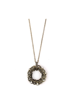 Interwined Antique Gold Diamante Pendant Necklace