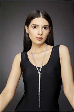 Silver Charm Tassel Knot Necklace