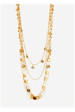 Gold Shimmer Coins Layered Necklace