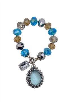 Aqua Stone Drop Bracelet