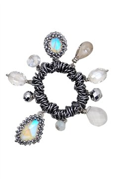 Clear Crystal Flakes Charm Bracelet