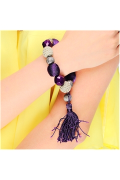 Bead And Tassel Crochet Bracelet