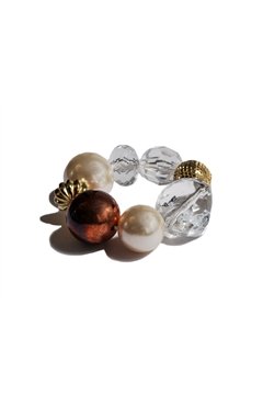 Oversized Pearls & Clear Stone Bracelet