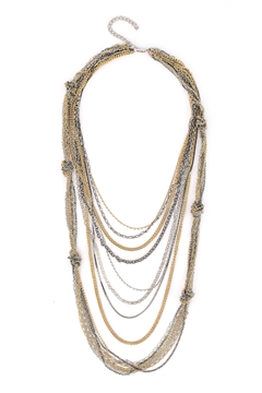 Metallic Multi-Layered Chains Knot Necklace
