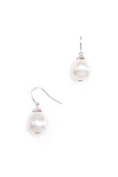 Moonstone Silver Pearl Drop Earrings
