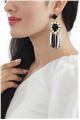 The Manhattan Black and White Glass Dangler Earrings
