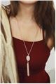 Moonlight Druzy Stone White Pendant Tassel Necklace