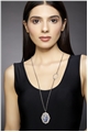 Neptune Pave Blue Stone Diamante Pendant Necklace