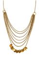 Layered Fringe Multi Layered Gold Chain Necklace