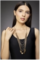Layered Fringe Multi Layered Gold Chain Necklace