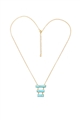 Aqua Skyline Turquoise Marble Bars Pendant Necklace