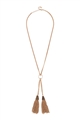 The Cressida Double Tassel Pendant Gold Necklace