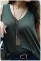 The Cressida Double Tassel Pendant Gold Necklace