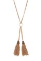 The Cressida Double Tassel Pendant Gold Necklace