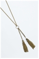 The Cressida Double Tassel Pendant Gold Necklace