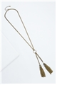 The Cressida Double Tassel Pendant Gold Necklace
