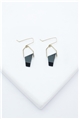 Asymmetric Charcoal Gold Danglers