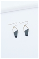 Asymmetric Charcoal Gold Danglers