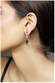 Vega Spike Gold Stud Black Stone Drop Earrings