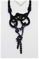 Black Swan Crystal Knot Statement Necklace
