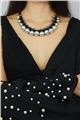 Grey Pearl Spires Collar Necklace