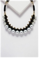 Grey Pearl Spires Collar Necklace