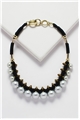 Grey Pearl Spires Collar Necklace