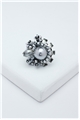 Meteorite Pearl Crystal Silver Ring