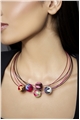 Set of 5 Multi Colour Thread Ball Necklaces _2