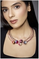 Set of 5 Multi Colour Thread Ball Necklaces _2