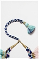 Shaded Blue Pink Braided Thread Tassel Necklace