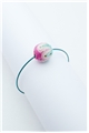 Pink Green Thread Ball Wire Bracelet