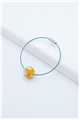 Yellow White Thread Ball Wire Bracelet