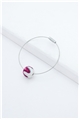 Maroon White Thread Ball Wire Bracelet