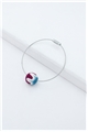 Maroon Blue Thread Ball Wire Bracelet