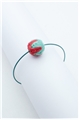 Red Green Thread Ball Wire Bracelet