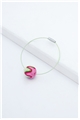 Green Pink Thread Ball Wire Bracelet