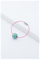 Green-Pink Thread Ball Wire Bracelet