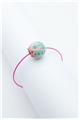 Green-Pink Thread Ball Wire Bracelet