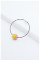 Yellow Pink Thread Ball Wire Bracelet
