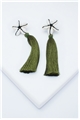 Olive Green Shell Tassel Earrings