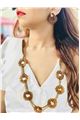 Tangerine  Mojito Glass Necklace