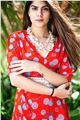 Shell Pearl Red Brown Button Necklace