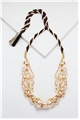 Shell Pearl Red Brown Button Necklace